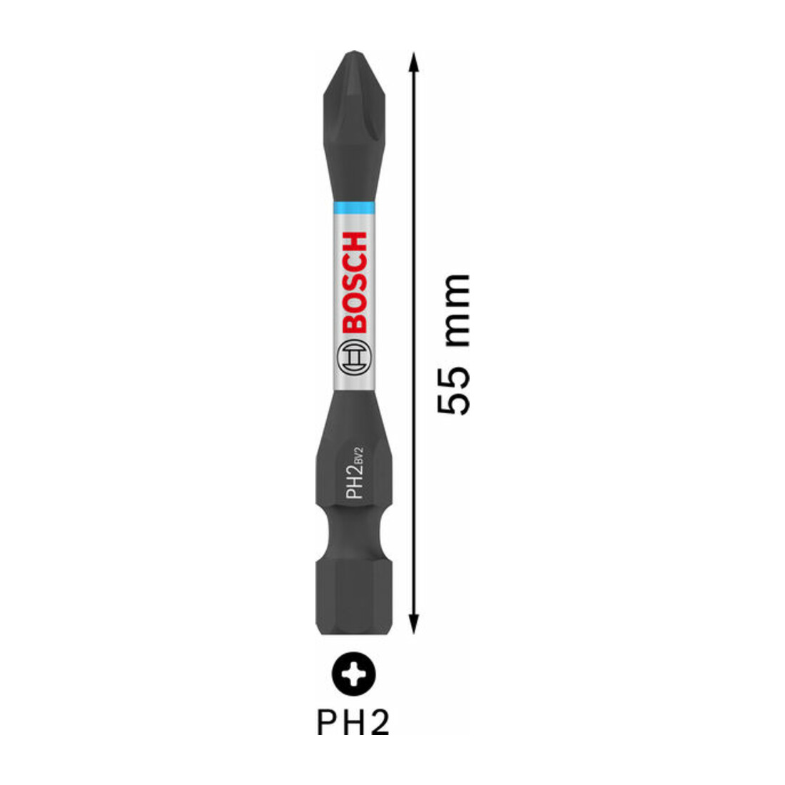 Bosch PRO Embout Phillips à chocs, PH2, 55 mm, 15 pcs