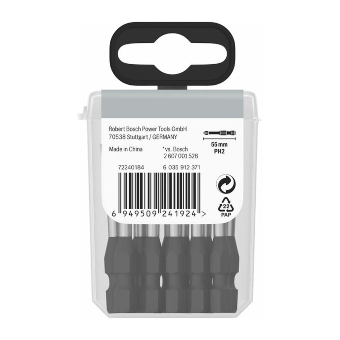 Bosch PRO Embout Phillips à chocs, PH2, 55 mm, 15 pcs