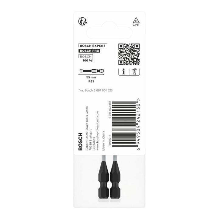 Bosch PRO Embout Pozidriv Impact, PZ1, 55 mm, 2 pcs.