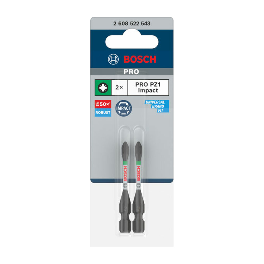 Bosch PRO Embout Pozidriv Impact, PZ1, 55 mm, 2 pcs.