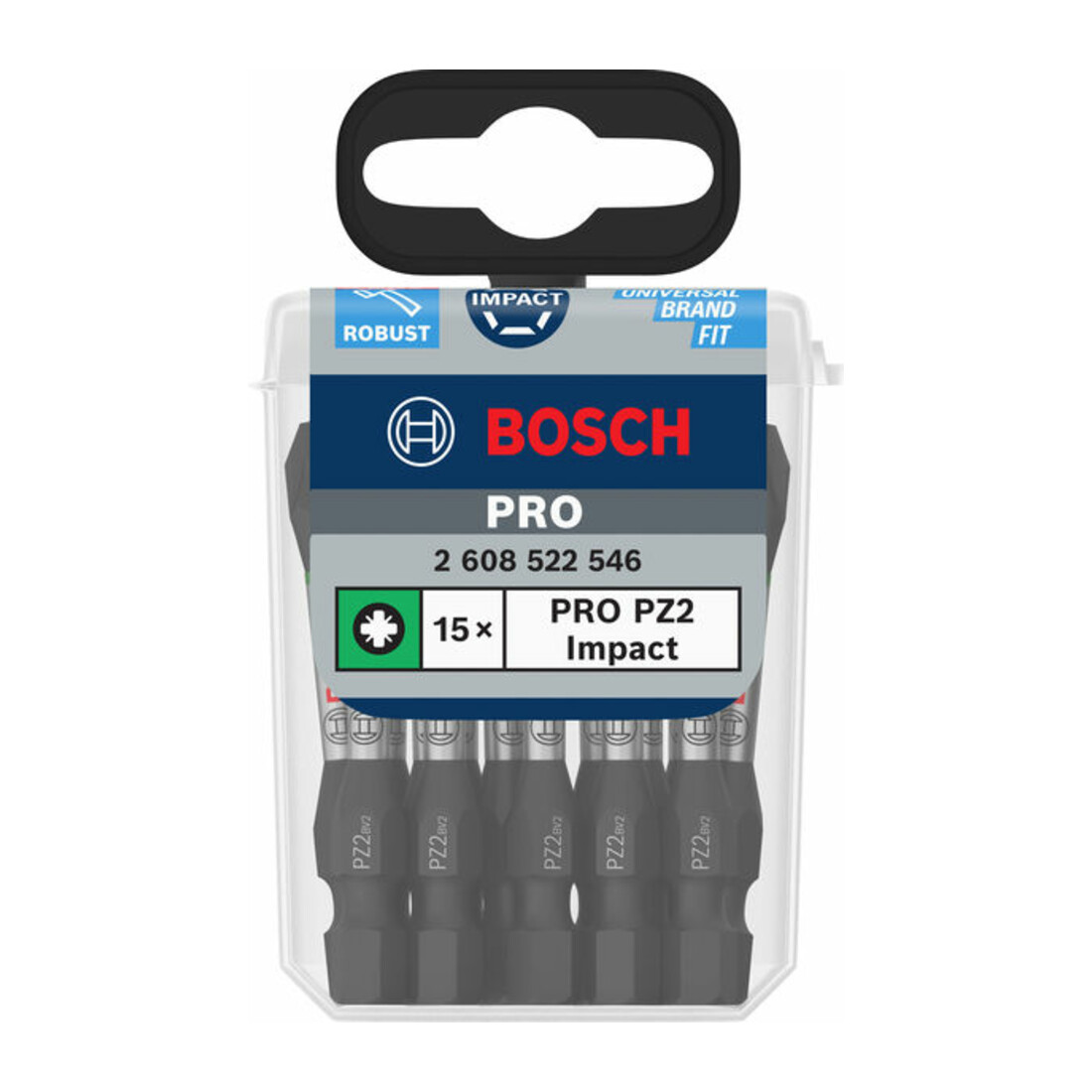 Bosch PRO Embout Pozidriv Impact, PZ2, 55 mm, 15 pcs