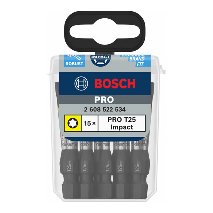 Bosch PRO Embout TX à chocs, T25, 55 mm, 15 pcs.