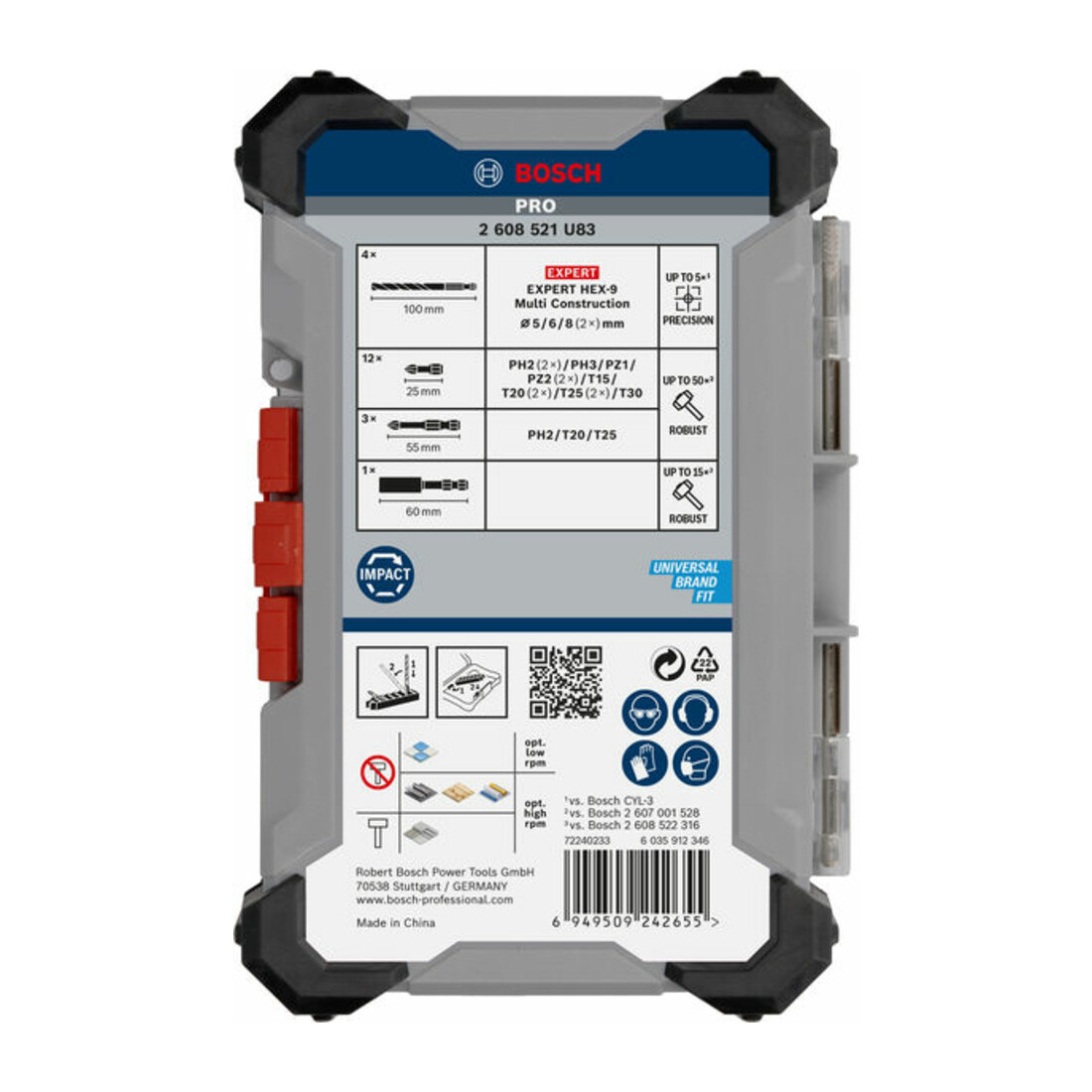 Bosch PRO Embouts de vissage et jeu de forets Multi Construction, 20 pcs