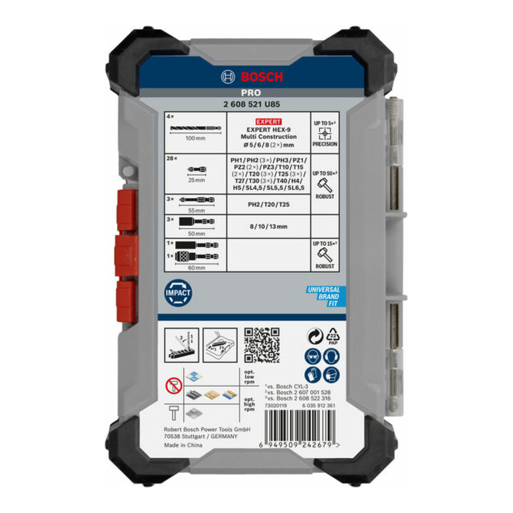 Bosch PRO Embouts de vissage et set de forets Multi Construction, 40 pcs