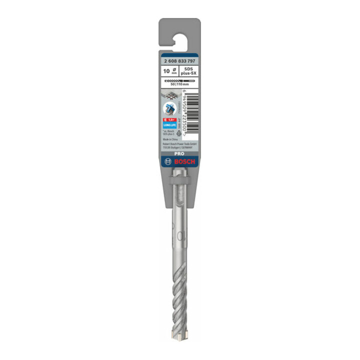 Bosch PRO Foret à percussion SDS plus-5X, 10 x 50 x 110 mm