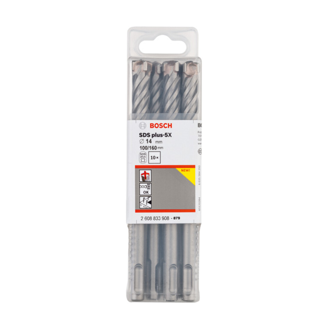 Bosch PRO Foret à percussion SDS plus-5X, 14 x 100 x 160 mm, 10 pcs