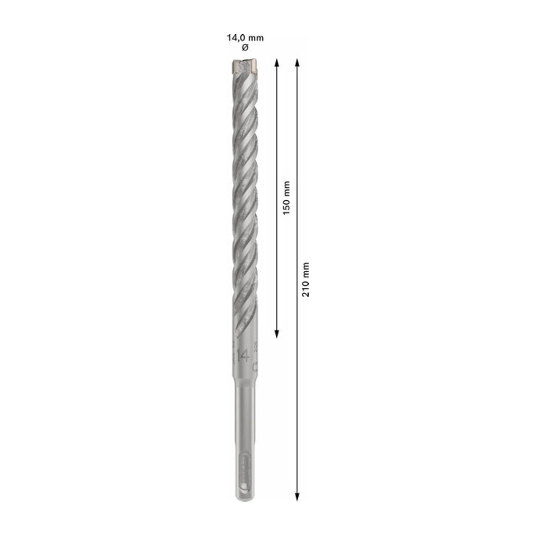 Bosch PRO Foret à percussion SDS plus-5X, 14 x 150 x 210 mm