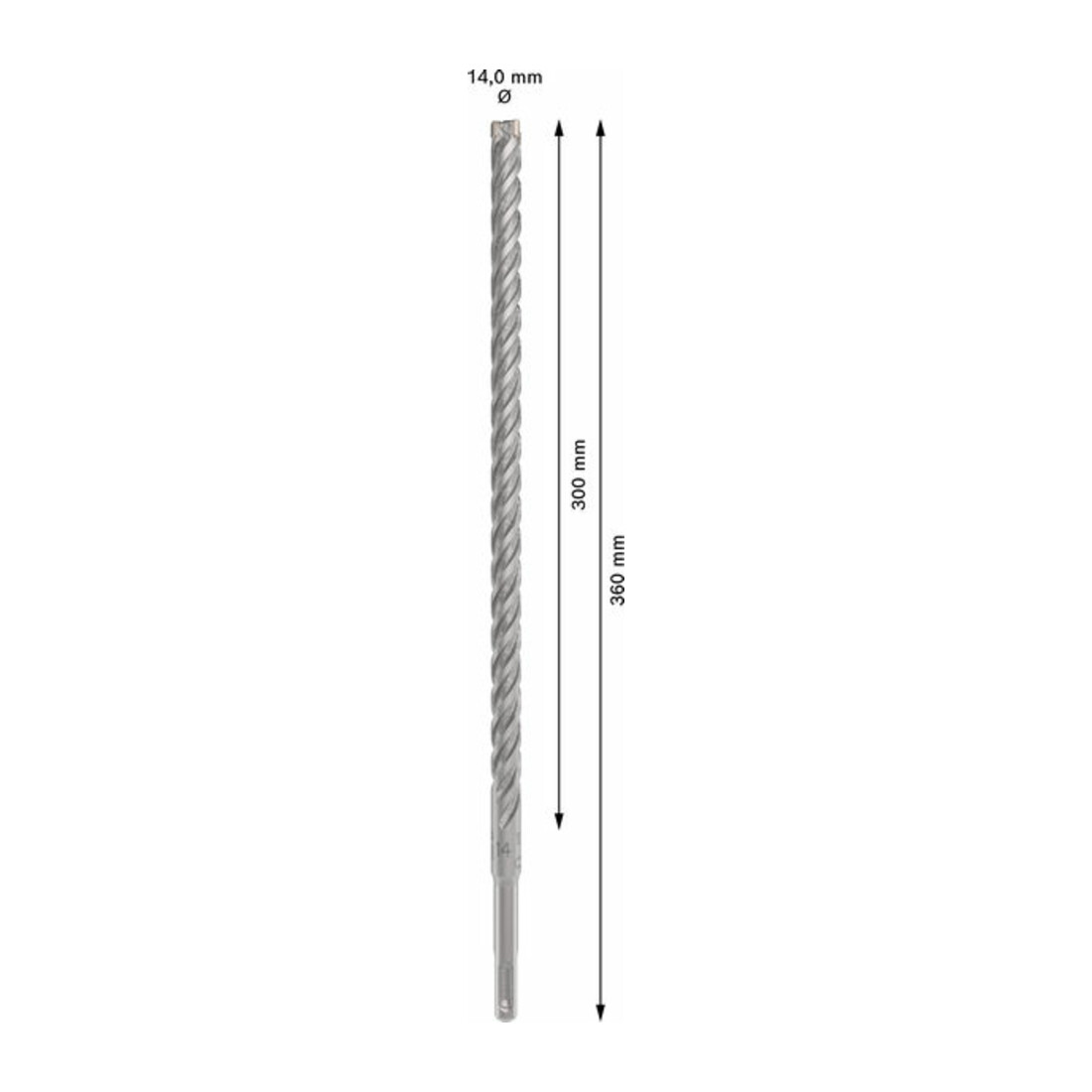 Bosch PRO Foret à percussion SDS plus-5X, 14 x 300 x 360 mm