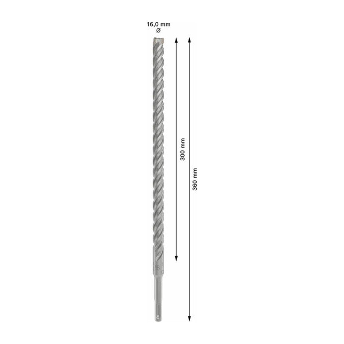 Bosch PRO Foret à percussion SDS plus-5X, 16 x 300 x 360 mm