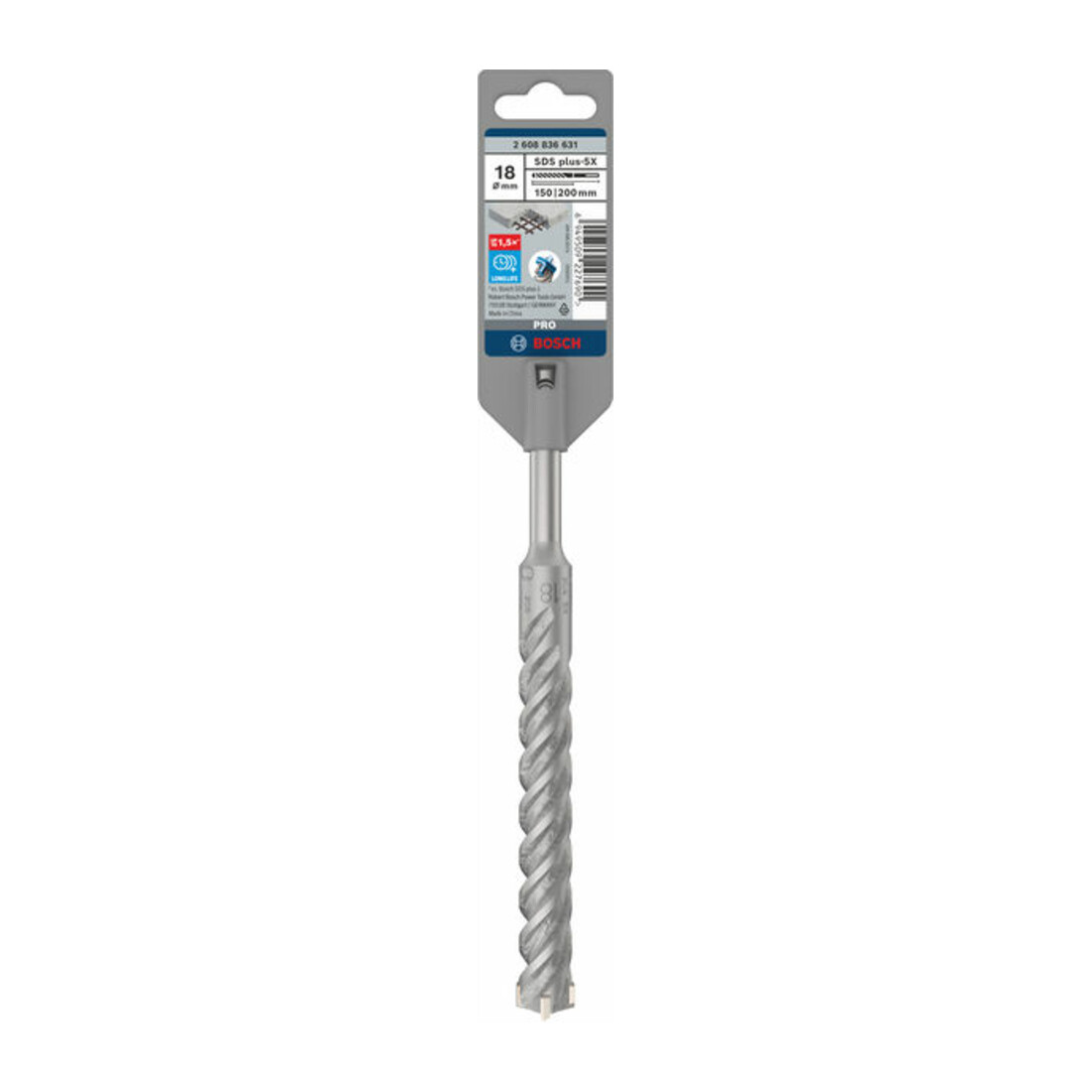 Bosch PRO Foret à percussion SDS plus-5X, 18 x 150 x 200 mm