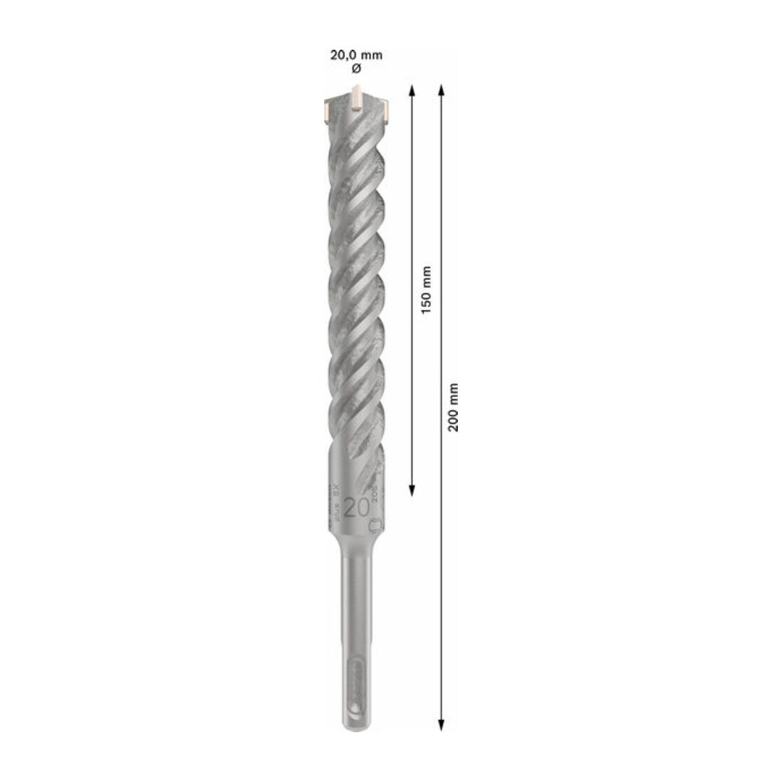 Bosch PRO Foret à percussion SDS plus-5X, 20 x 150 x 200 mm