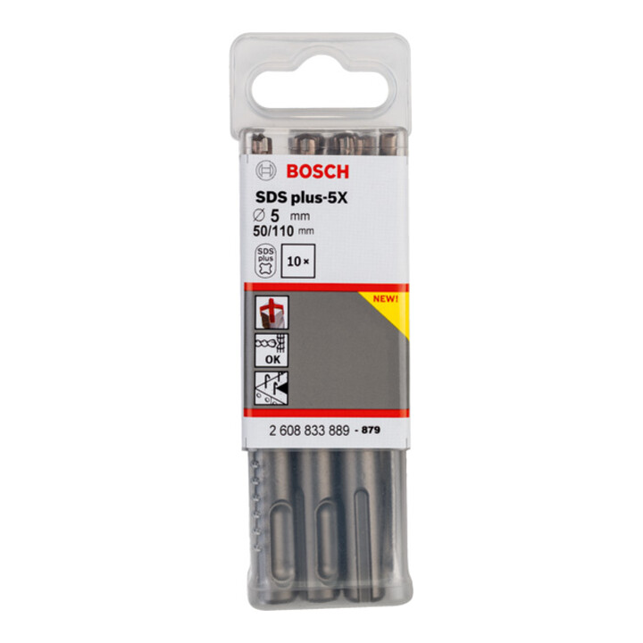 Bosch PRO Foret à percussion SDS plus-5X, 5 x 50 x 110 mm, 10 pcs