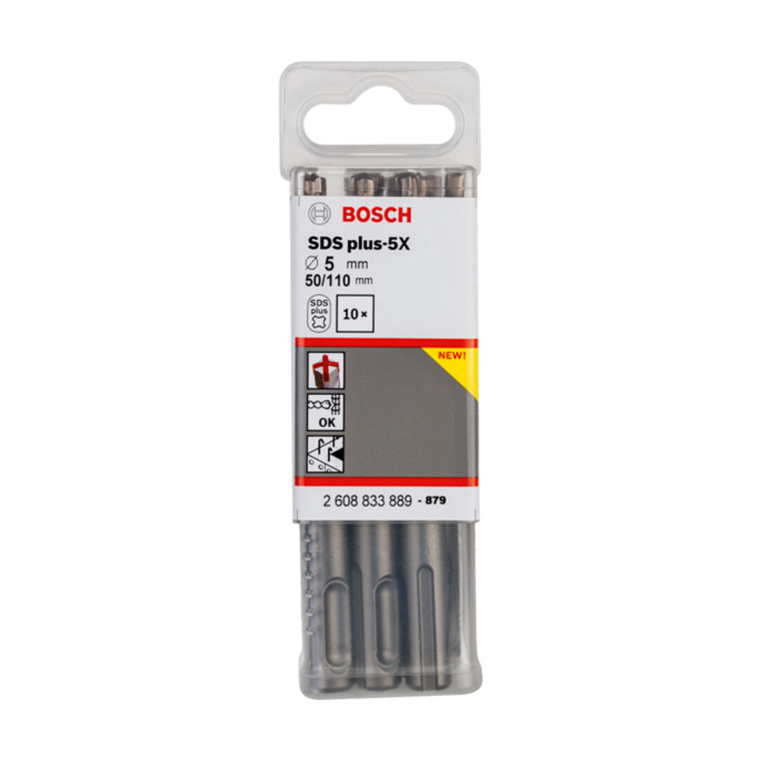 Bosch PRO Foret à percussion SDS plus-5X, 5 x 50 x 110 mm, 10 pcs