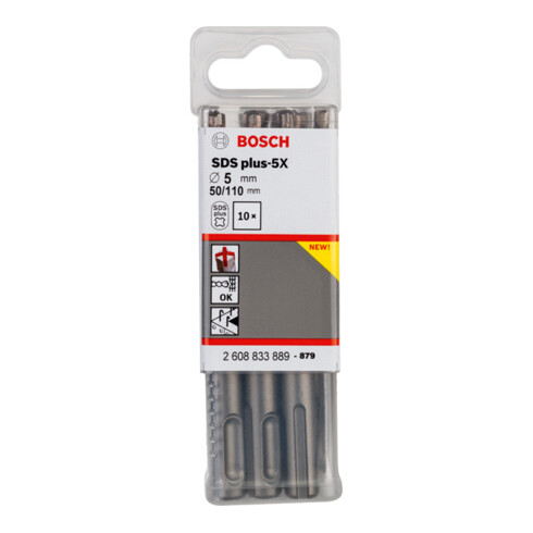 Bosch PRO Foret à percussion SDS plus-5X, 5 x 50 x 110 mm, 10 pcs