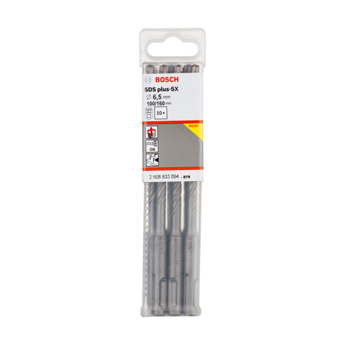 Bosch PRO Foret à percussion SDS plus-5X, 6,5 x 100 x 160 mm, 10 pcs
