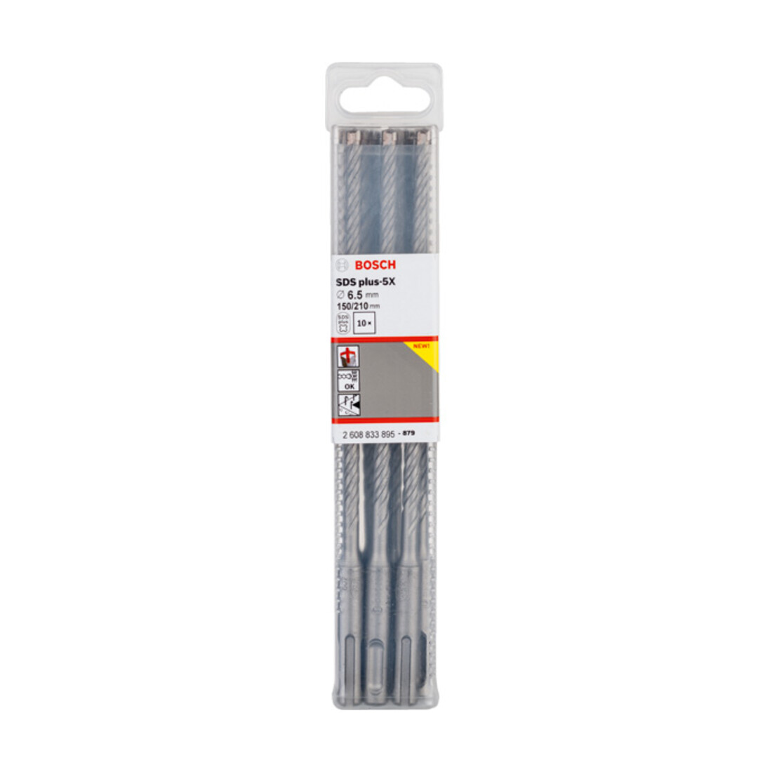 Bosch PRO Foret à percussion SDS plus-5X, 6,5 x 150 x 210 mm, 10 pcs