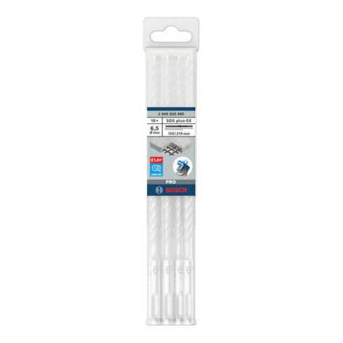 Bosch PRO Foret à percussion SDS plus-5X, 6,5 x 150 x 210 mm, 10 pcs