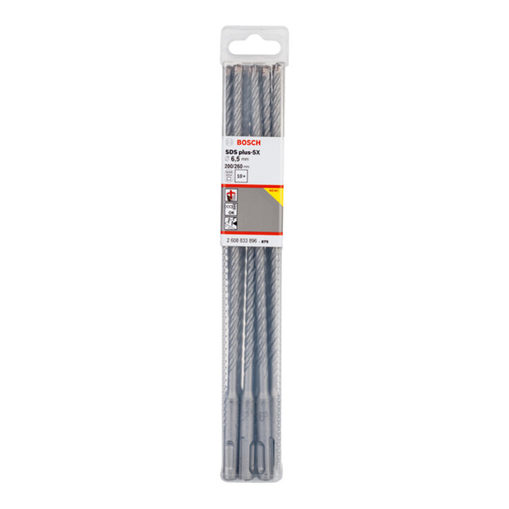 Bosch PRO Foret à percussion SDS plus-5X, 6,5 x 200 x 260 mm, 10 pcs