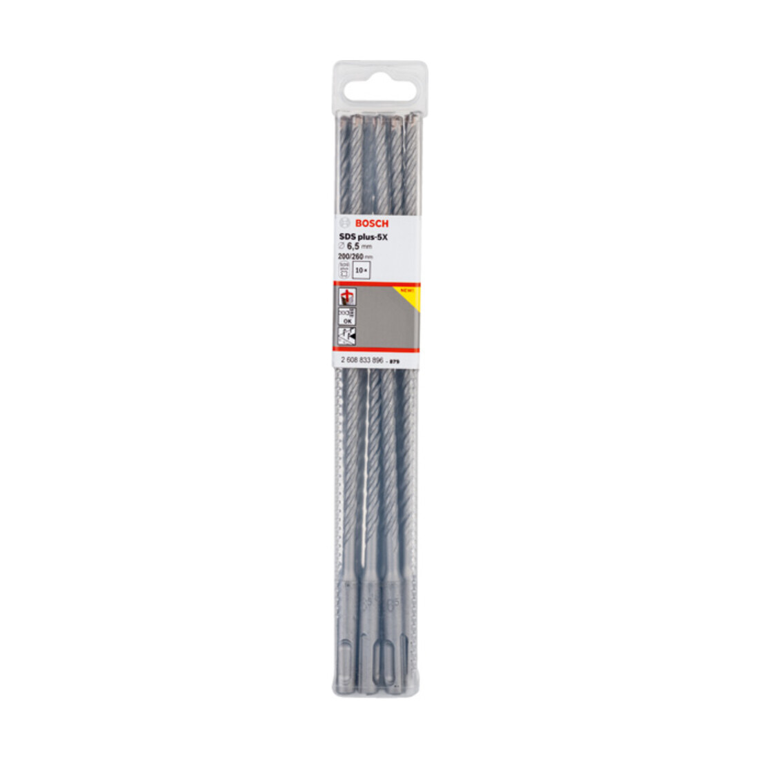Bosch PRO Foret à percussion SDS plus-5X, 6,5 x 200 x 260 mm, 10 pcs