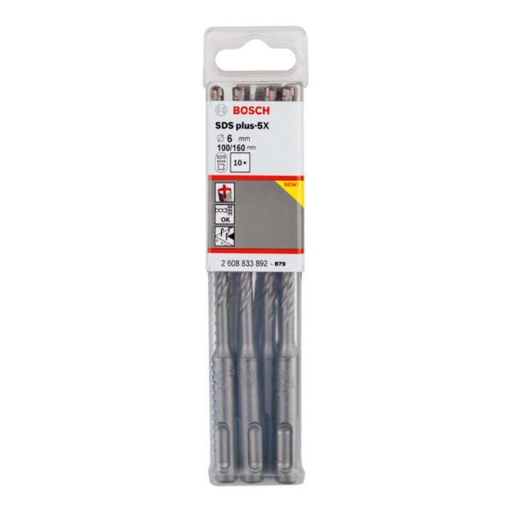 Bosch PRO Foret à percussion SDS plus-5X, 6 x 100 x 160 mm, 10 pcs