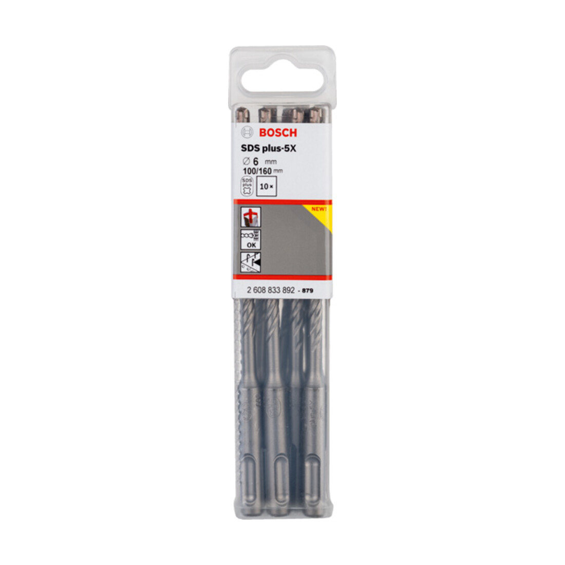 Bosch PRO Foret à percussion SDS plus-5X, 6 x 100 x 160 mm, 10 pcs