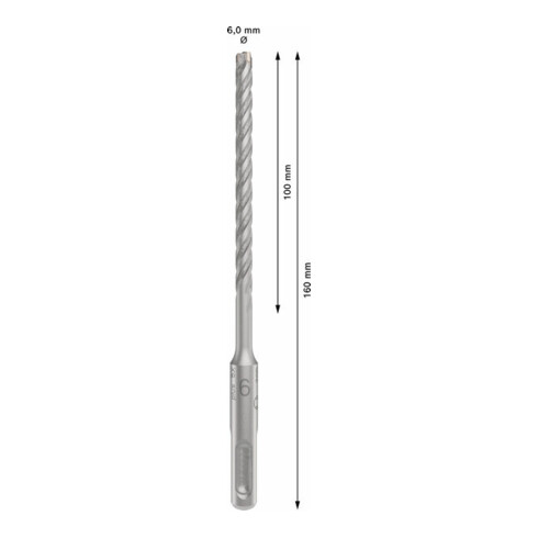 Bosch PRO Foret à percussion SDS plus-5X, 6 x 100 x 160 mm
