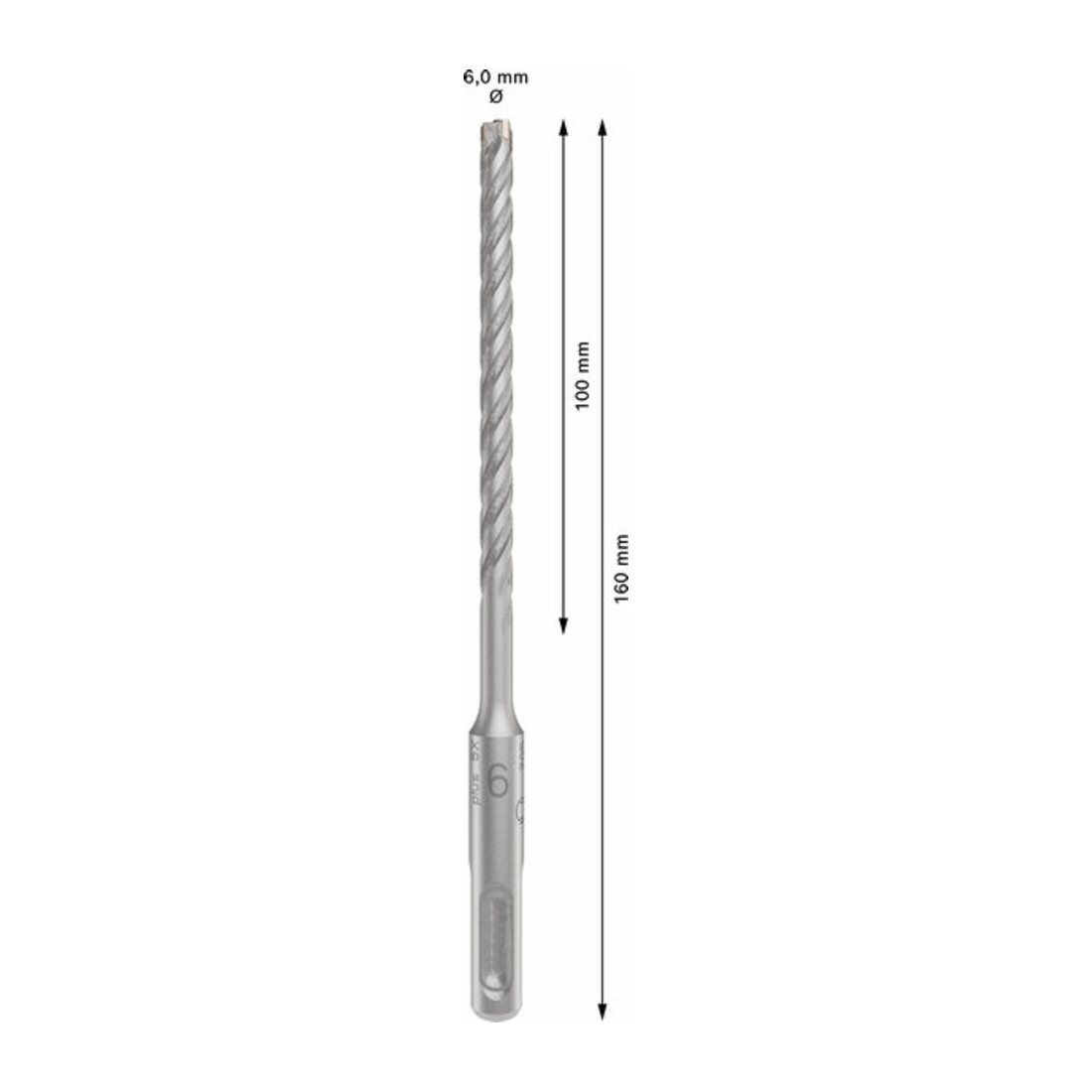 Bosch PRO Foret à percussion SDS plus-5X, 6 x 100 x 160 mm