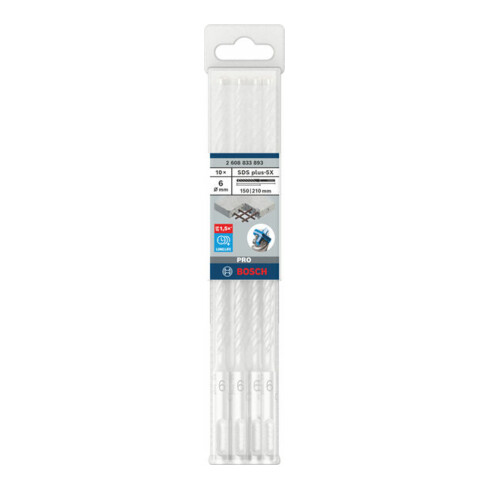 Bosch PRO Foret à percussion SDS plus-5X, 6 x 150 x 210 mm, 10 pcs