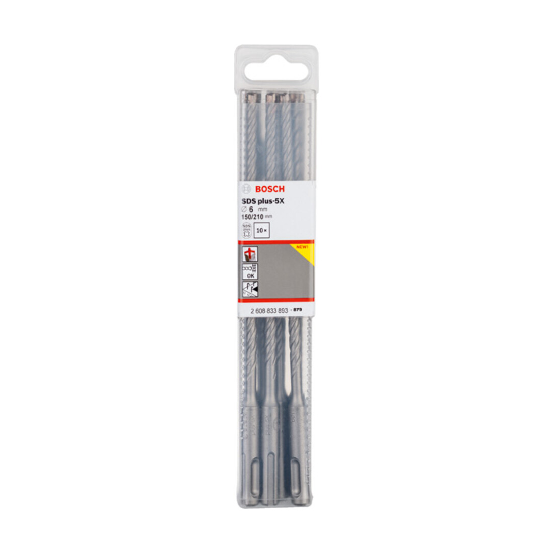 Bosch PRO Foret à percussion SDS plus-5X, 6 x 150 x 210 mm, 10 pcs