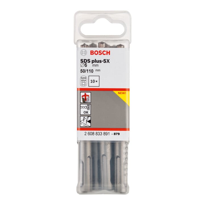 Bosch PRO Foret à percussion SDS plus-5X, 6 x 50 x 110 mm, 10 pcs