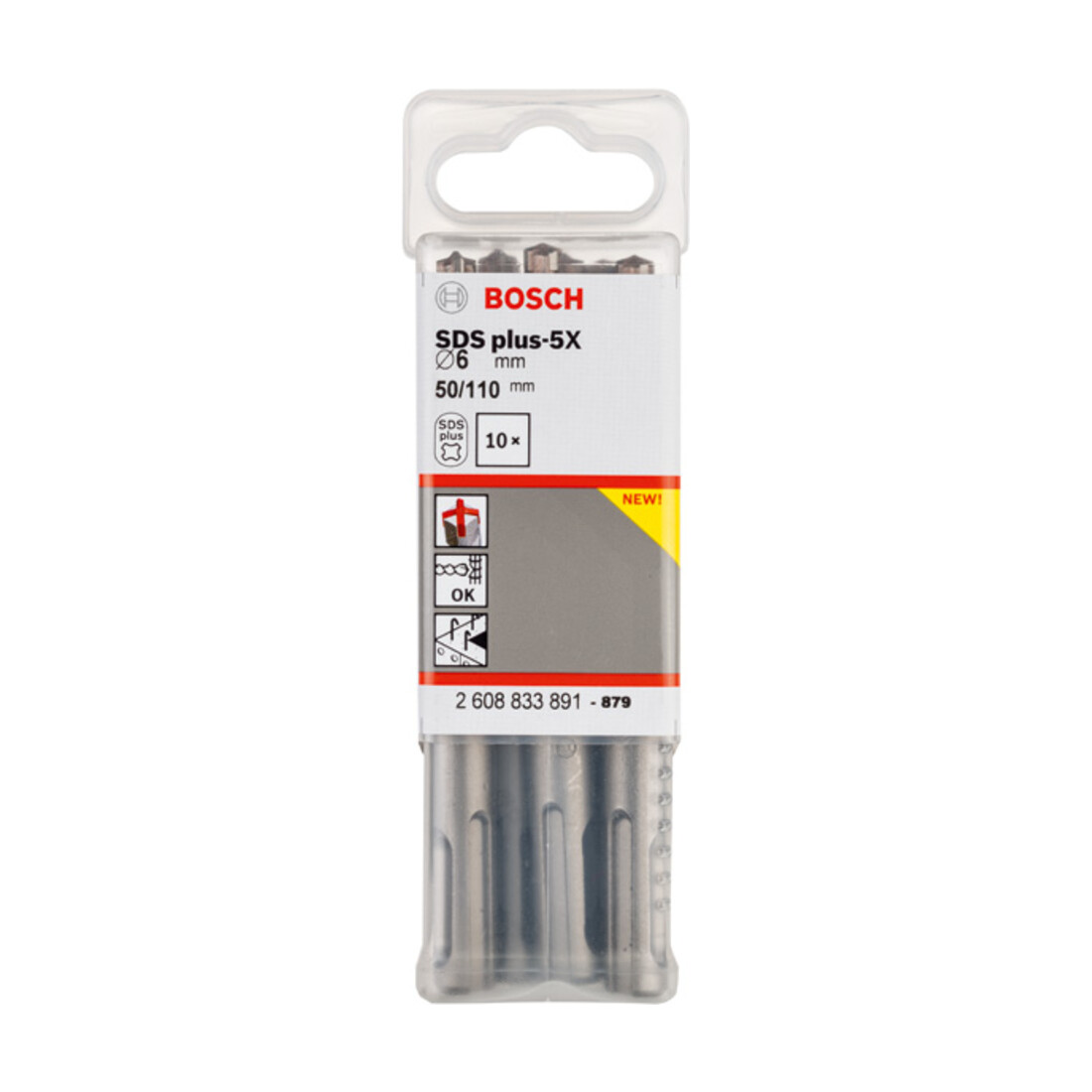 Bosch PRO Foret à percussion SDS plus-5X, 6 x 50 x 110 mm, 10 pcs