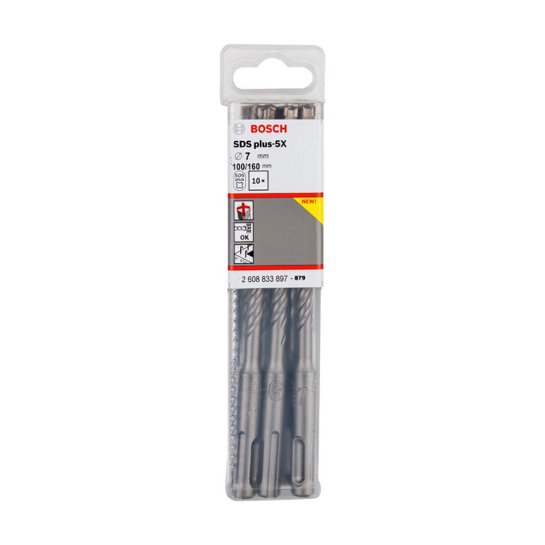 Bosch PRO Foret à percussion SDS plus-5X, 7 x 100 x 160 mm, 10 pcs