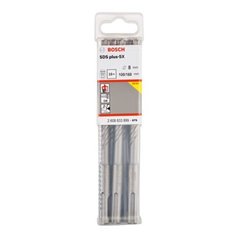 Bosch PRO Foret à percussion SDS plus-5X, 8 x 100 x 160 mm, 10 pcs