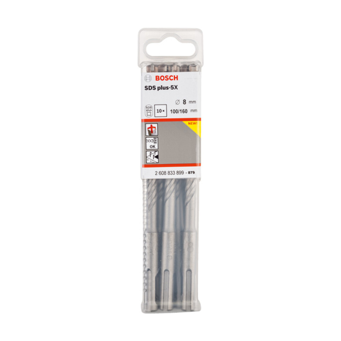 Bosch PRO Foret à percussion SDS plus-5X, 8 x 100 x 160 mm, 10 pcs