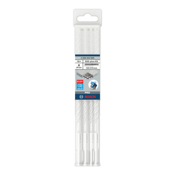 Bosch PRO Foret à percussion SDS plus-5X, 8 x 150 x 210 mm, 10 pcs