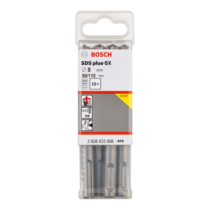 Bosch PRO Foret à percussion SDS plus-5X, 8 x 50 x 110 mm, 10 pcs.