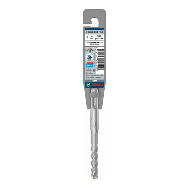 Bosch PRO Foret à percussion SDS plus-5X, 8 x 50 x 110 mm