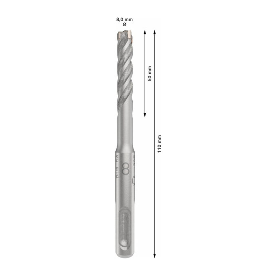 Bosch PRO Foret à percussion SDS plus-5X, 8 x 50 x 110 mm