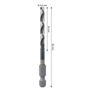 Bosch PRO Foret hélicoïdal à percussion en métal HSS-G, 4,2 x 43 x 83 mm-4