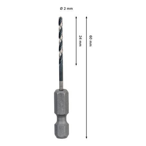 Bosch PRO Foret hélicoïdal à percussion HSS-G Metal, 2 x 24 x 60 mm