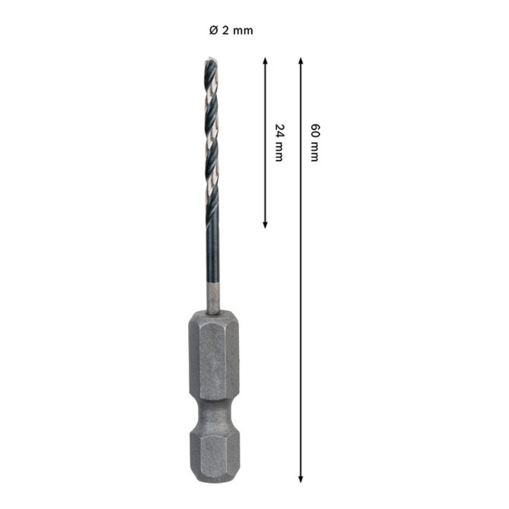 Bosch PRO Foret hélicoïdal à percussion HSS-G Metal, 2 x 24 x 60 mm