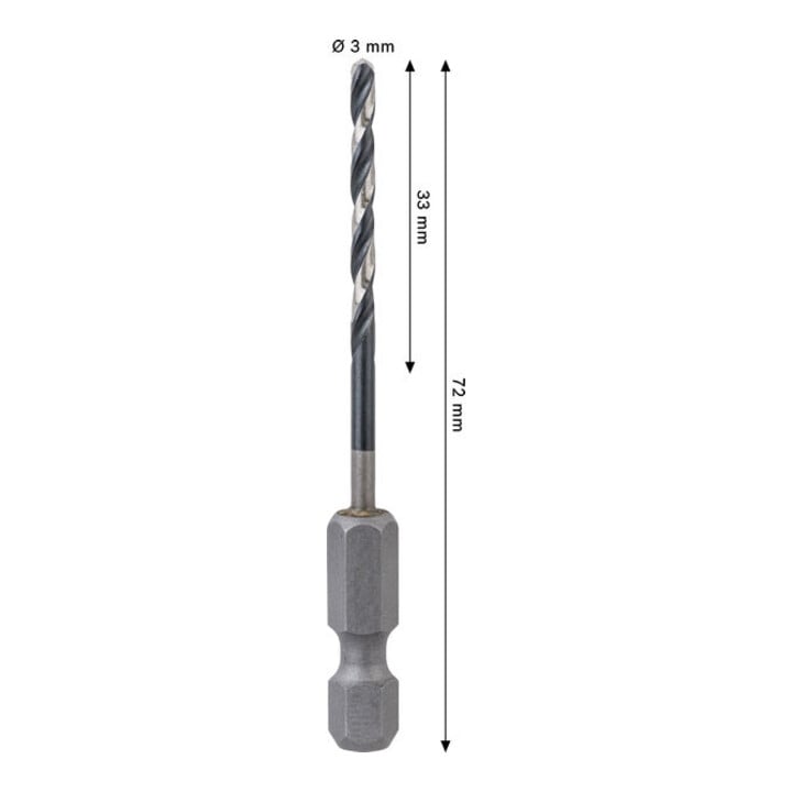 Bosch PRO Foret hélicoïdal à percussion HSS-G métal, 3 x 33 x 72 mm