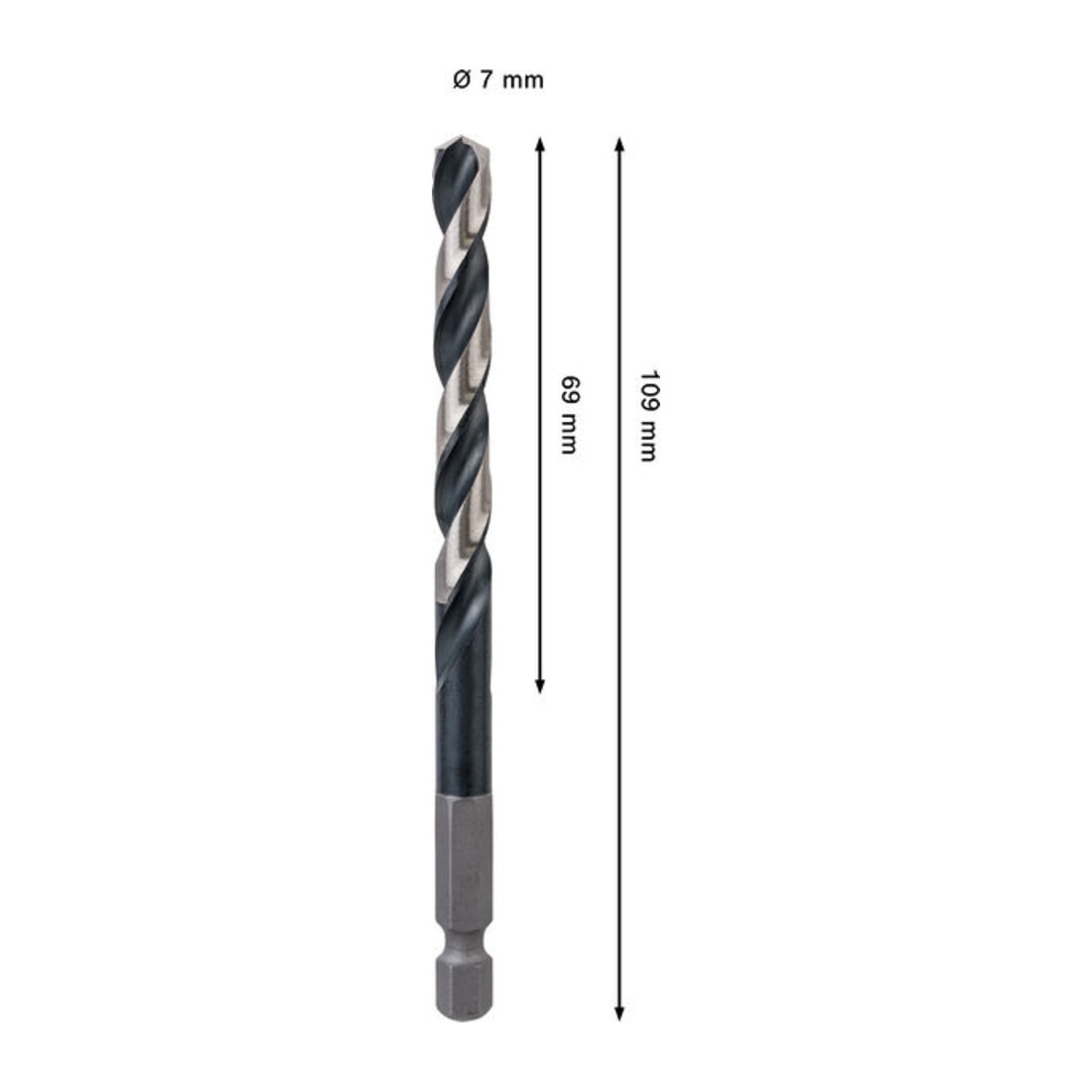 Bosch PRO Foret hélicoïdal à percussion HSS-G métal, 7 x 69 x 109 mm