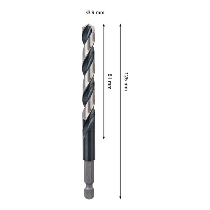 Bosch PRO Foret hélicoïdal à percussion HSS-G métal, 9 x 81 x 125 mm