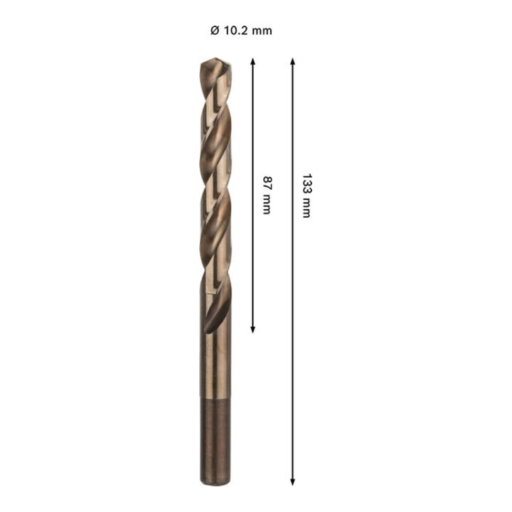 Bosch PRO Foret hélicoïdal en acier inoxydable HSS-Co, 10,2 x 87 x 133 mm