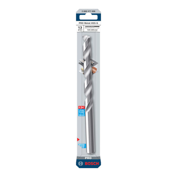Bosch PRO Foret hélicoïdal en métal HSS-G, 13 x 134 x 205 mm