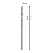 Bosch PRO Foret hélicoïdal en métal HSS-G, 2,6 x 30 x 57 mm-4