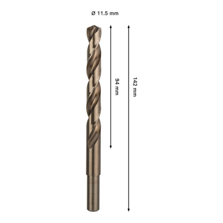 Bosch PRO Foret hélicoïdal HSS-Co en acier inoxydable, 11,5 x 94 x 142 mm