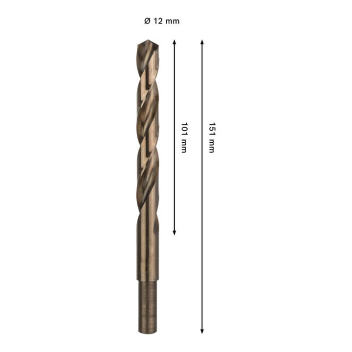 Bosch PRO Foret hélicoïdal HSS-Co en acier inoxydable, 12 x 101 x 151 mm