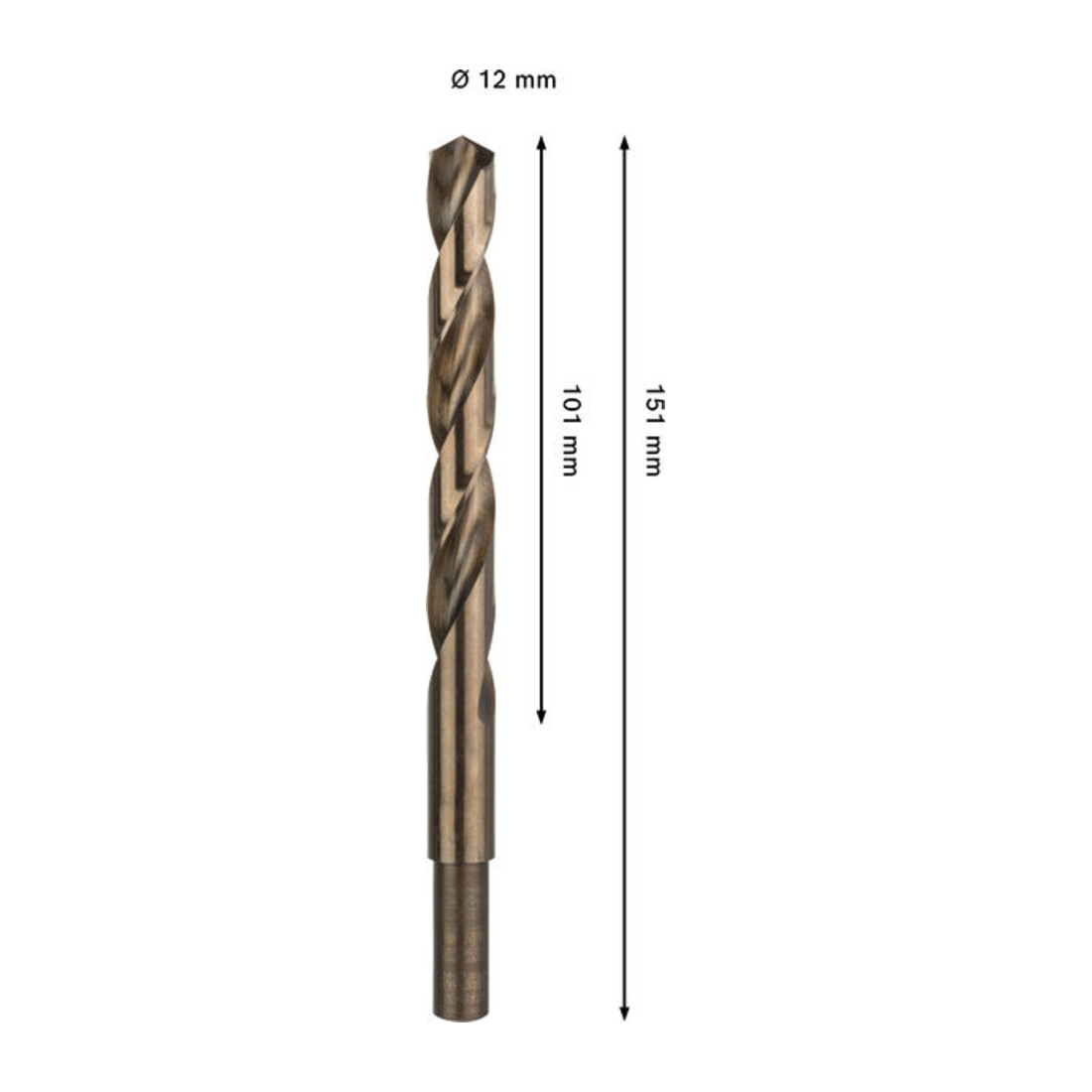 Bosch PRO Foret hélicoïdal HSS-Co en acier inoxydable, 12 x 101 x 151 mm